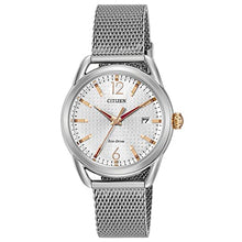 Load image into Gallery viewer, Citizen Women's Eco-Drive Dress Classic Watch in Stainless Steel, Silver Dial (Model: FE6081-51A)
