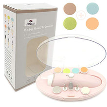 Load image into Gallery viewer, Rechargeable Baby Nail File, Fansidi Electric Baby Nail Trimmer for Newborn Infant or Toddler Toenail and Fingernail - Girls and Boys Accessory - Extra Replacement Pads Included (Pink)