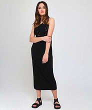 Load image into Gallery viewer, Eileen Fisher Scoop Neck F/L Dress Black Viscose Jersey SM