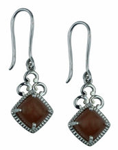 Load image into Gallery viewer, Carillon Chocolate Moonstone Cushion Shape Gemstone Jewelry 925 Sterling Silver Drop Dangle Earrings For Women/Girls