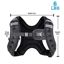 Load image into Gallery viewer, Henkelion Weighted Vest Weight Vest for Men Women Kids Weights Included, Body Weight Vests Adjustable for Running, Training Workout, Jogging, Walking - Black - 6 Lbs