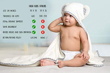 Load image into Gallery viewer, Set of 2 Bamboo Hooded Baby Towels – Large, Luxurious and Ultra Absorbent – 30 x 30 Inch – Soft and Suitable Bamboo Baby Bath Towels for Infants, Toddlers and Kids – 400 GSM for Boys and Girls