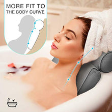 Load image into Gallery viewer, ESSORT Bathtub Pillow, Large Spa 3D Air Mesh Bath Pillow, Luxury Comfortable Soft Bath Cushion Headrest, for Head Neck Shoulder Support Backrest, Fits Any Size of Tubs, Jacuzzi (Gray)