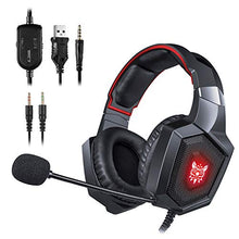 Load image into Gallery viewer, ONIKUMA Gaming Headset - Updated K8 Headset Gaming for PS4 New Xbox One, Stereo Over-Ear Headphones & Noise-canceling Microphone with Mic for PC Computer Mac Laptop Nintendo Switch Games (Red)