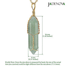 Load image into Gallery viewer, JADENOVA Full Wire Wrapped Energy Healing Crystal Gemstone Pendant Necklace 18" Stainless Steel Chain(Natural Aventurine)
