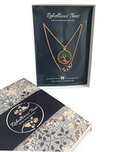 Load image into Gallery viewer, Peridot Tree of Life August Birthstone 1st Anniversary Gold Necklace Leo Virgo 16th Anniversary
