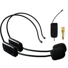 Load image into Gallery viewer, Wireless Microphone System for 2 People, 2.4G Dual Wireless Headset Mics Ideal for Speakers, Voice Amplifier, PA System, Teacher, Tour Guides, Fitness Instructor