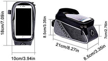 Load image into Gallery viewer, WATERFLY Bike Frame Bag Waterproof Bike Phone Mount Handlebar Bag Bike Accessories with Touch Screen Phone Holder Bag for iPhone X/8/7 plus/7/6s/6 plus/5s (Black)