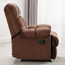 Load image into Gallery viewer, Bonzy Home Recliner Chair - Heavy Duty Manual Overstuffed Fabric Recliner - Home Theater Seating - Bedroom & Living Room Chair Recliner Sofa (Chocolate)