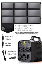 Load image into Gallery viewer, KYNG Power Solar Generator Portable Power Station 500W UPS Battery for Emergency, Tradeshow Battery Powered Inverter 12V, 3 AC, 4 USB Outlets FREE Solar Panel Cable, Camping, CPAP, 288wh