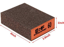 Load image into Gallery viewer, Sanding Sponge, 60 80 120 220 Coarse Medium Fine Grit Sanding Blocks, Sander Sponges for Drywall Metal, Sandpaper Sponge Sanding Block for Wood 4 Pcs by S&F STEAD & FAST