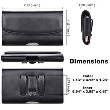 Load image into Gallery viewer, Takfox Phone Holster for Samsung Galaxy Note 20 Ultra S22+ S21 S10 S9 A01 A11 A21 A51 A71 A13 A20 A12, iPhone 13 Pro Max 12 11 SE XS XR 8 7+ Leather Belt Clip Loops Phone Pouch Card Holder Case,Black