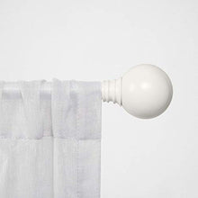 Load image into Gallery viewer, Chaps Ball ¾” Diameter Window Curtain Rod and Finial Set, 35"-66", Off White