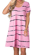 Load image into Gallery viewer, FZ FANTASTIC ZONE Women's Casual Summer T Shirt Dresses Short Sleeve Swing Dress with Pockets