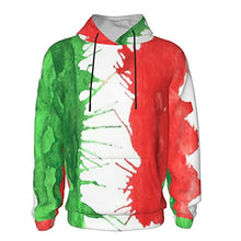 Load image into Gallery viewer, Flag of Italy Print Hoodies Kids 3D Print Sweatshirts Long Sleeve Pullover Hoodies with Pocket for Teen Boys and Girls Black