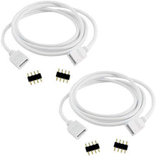 Load image into Gallery viewer, TronicsPros 2pcs 2.5m 8.2ft RGB Extension Cable Cord 4 Pin Flex LED Tape LED Ribbon LED Rope Light Connector Wire for RGB 5050 3528 2835 Flexible LED Strip Light w/ 4x Male to Male 4-Pin Adapter Plugs