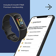 Load image into Gallery viewer, Fitbit Charge 5 Advanced Fitness & Health Tracker with Built-in GPS, Stress Management Tools, Sleep Tracking, 24/7 Heart Rate and More, Black/Graphite, One Size (S &L Bands Included)