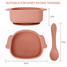 Load image into Gallery viewer, Suction Bowl, Socub Silicone Learning Bowl for Kids and Toddlers, Unbreakable Non-Slip Baby Bowl with Spoon, BPA Free, Dishwasher and Microwave Safe, Sage