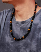 Load image into Gallery viewer, Jewever Starry Sky Tiger Eye/Black obsidian Crystal Necklaces Energy Reiki Healing Gemstone Natural Stone Jewelry for Women Mens Necklace Jewelry Strand