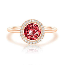 Load image into Gallery viewer, Swarovski Crystal 14K Rose Gold Plated Birthstone Rings | Rose Gold Rings for Women | Ruby Ring