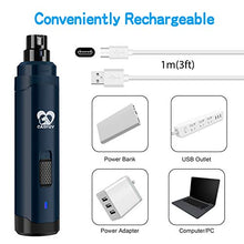 Load image into Gallery viewer, Casfuy Dog Nail Grinder Upgraded - Professional 2-Speed Electric Rechargeable Pet Nail Trimmer Painless Paws Grooming & Smoothing for Small Medium Large Dogs & Cats (Dark Blue)