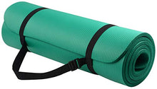 Load image into Gallery viewer, Everyday Essentials 1/2-Inch Extra Thick High Density Anti-Tear Exercise Yoga Mat with Carrying Strap, Green