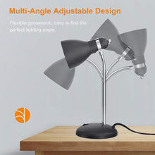 Load image into Gallery viewer, LEPOWER Metal Desk Lamp, Eye-Caring Table Lamp, Study Lamps with Flexible Goose Neck for Bedroom and Office (Sandy Black)