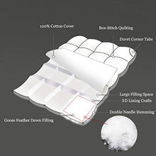 Load image into Gallery viewer, Ubauba All-Season Queen Down Comforter 100% Cotton Quilted Feather Comforter with Corner Tabs. Lightweight Goose Down Duvet Insert White Cotton Comforter - Queen/Full 90x90