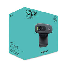 Load image into Gallery viewer, Logitech C270 HD Webcam, HD 720p, Widescreen HD Video Calling, HD Light Correction, Noise-Reducing Mic, For Skype, FaceTime, Hangouts, WebEx, PC/Mac/Laptop/Macbook/Tablet - Black
