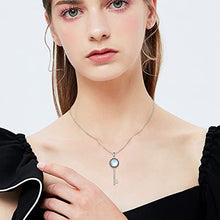 Load image into Gallery viewer, Key Necklaces for Women 925 Sterling Silver Moonstone Pendant Necklace Mother's Day Jewelry Gifts for Women Birthday/Anniversary Day/Party