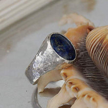 Load image into Gallery viewer, Bold Collection By Omer Large Lapis Men's Ring Handmade 925 Sterling Silver