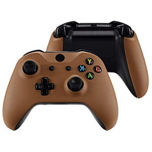 Load image into Gallery viewer, eXtremeRate Brown Luxury PU Leather Top Shell Front Housing Faceplate Replacement Parts with Side Rails Panel for Xbox One X & One S Controller (Model 1708)