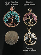 Load image into Gallery viewer, Peridot Tree of Life August Birthstone 1st Anniversary Gold Necklace Leo Virgo 16th Anniversary