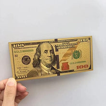Load image into Gallery viewer, 7PCS Gold Dollar Bills USD 1/2/5/10/20/50/100 Set of Colored Commemorative Coins with Gold Foil
