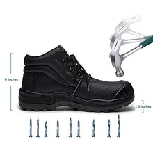 Load image into Gallery viewer, DRKA Water Resistant Steel Toe Work Boots For Men,6'' EH-Rated Safety Boots(19977-blk-43)