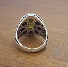 Load image into Gallery viewer, Beautiful Handcrafted 925K Sterling Silver Mens Ring With Cz Peridot Stone RP1252