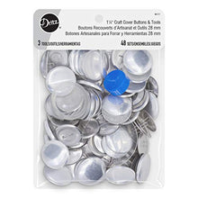 Load image into Gallery viewer, Dritz 1-1∕8" Craft Cover Buttons & Tools, 1-1/8", 48ct, Gray/Silver 48