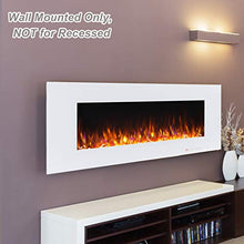 Load image into Gallery viewer, Valuxhome Electric Fireplace, 50 Inches Wall Mounted Fireplace with Overheating Protection, Thermostat, Timer & Remote, Touch Screen,1500/750W, White