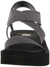 Load image into Gallery viewer, Yellow Box womens Criss Cross Stretch Elastic Lightweight Wedge Sandal, Pewter, 9 US