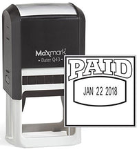 Load image into Gallery viewer, MaxMark Q43 (Large Size) Date Stamp with"Paid" Self Inking Stamp - Black Ink