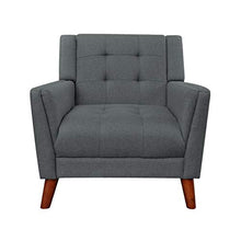 Load image into Gallery viewer, Christopher Knight Home Evelyn Mid Century Modern Fabric Arm Chair, Dark Gray, Walnut