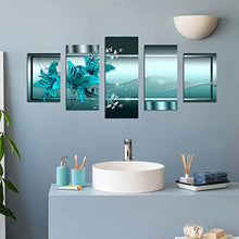 Load image into Gallery viewer, poetart Wall Decor for Bedroom, Wall Decor Living Room, Teal Flower Picture Canvas Print Wall Art Bedroom