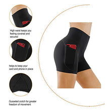 Load image into Gallery viewer, THE GYM PEOPLE High Waist Yoga Shorts for Women Tummy Control Fitness Athletic Workout Running Shorts with Deep Pockets (Medium, Light Green)