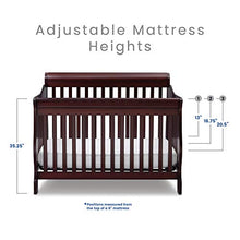 Load image into Gallery viewer, Delta Children Canton 4-in-1 Convertible Crib - Easy to Assemble, Espresso Cherry