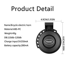 Load image into Gallery viewer, Electric Bike Horn Electronic Bicycle Bell 120 DB Waterproof 3 Sound Modes with Rechargeable Battery (Black)