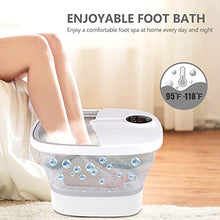 Load image into Gallery viewer, TimeRelish Motorized Foot Spa Bath Massager with Heat Bubbles and Vibration Massage, 16OZ Lavender Foot Soak Epsom Salt, Collapsible Foot Bath Bucket with 24 Auto Massage Balls, LED Screen,Remote
