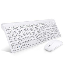 Load image into Gallery viewer, Wireless Keyboard and Mouse Combo, TopMate 2.4G Ultra Slim Compact Full Size Quiet Scissor Switch Keyboard and Mice Set for Windows, Mac OS, Laptop, PC - (White)