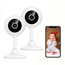 Load image into Gallery viewer, Indoor Security Camera, 1080P HD 2.4GHz WiFi Plug-in Smart Camera for Home Security, Baby/Dog/Pet/Nanny Camera Monitor with Motion Detection Night Vision Two-Way Audio, Compatible with Alexa, 2-Pack