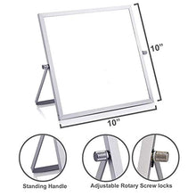 Load image into Gallery viewer, Small Dry Erase White Board 10 x 10 inch, Magnetic Double Sided Portable Mini Whiteboard Easel with Black Marker and 3 Magnets, Reversible Desktop to Do List Notepad for Office Home School