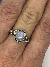 Load image into Gallery viewer, Koral Jewelry Moonstone Small Ethnic Ring 925 Sterling Silver Tribal Gipsy Boho US Size 6 7 8 (6)